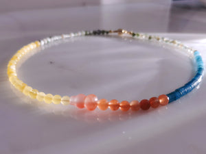 Colorful Agate & Amber Beaded Choker