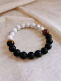 Black and White Stretch Bracelet - For Him