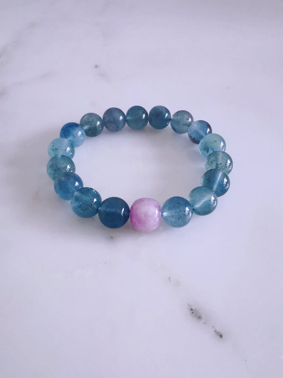 Aqua Aura Strawberry Quartz Stretch Bracelet