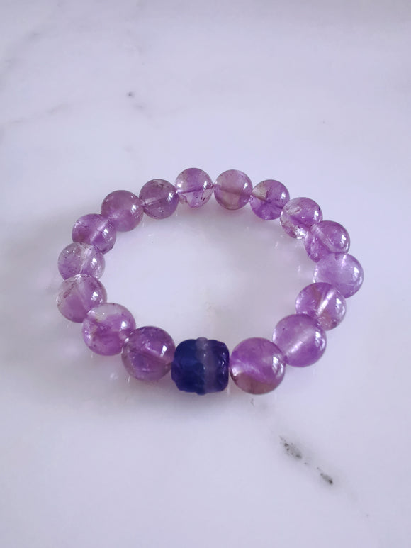 Purple Strawberry Quartz Stretch Bracelet