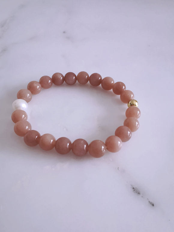 Sunstone Beaded Stretch Bracelet