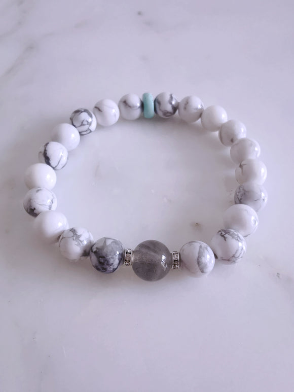 Howlite Beaded Stretch Bracelet