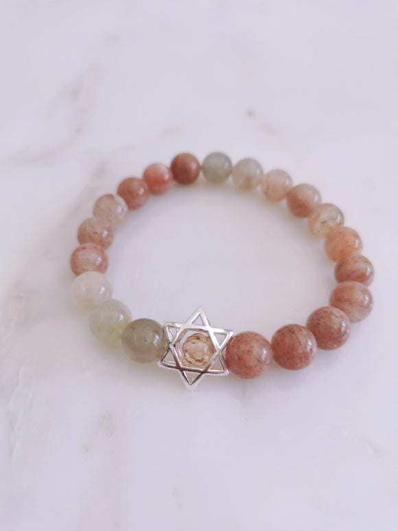 Arusha Sunstone Beaded Stretch Bracelet