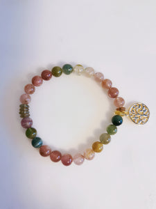 Tourmaline Beaded Stretch Bracelet