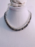 Black & White Moonstone Double Strand Necklace