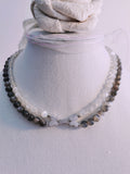 Black & White Moonstone Double Strand Necklace