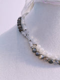 Black & White Moonstone Double Strand Necklace