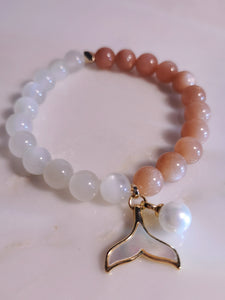 Sunstone & Moonstone Beaded Bracelet