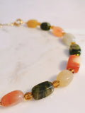 Multicolour Jasper Cube Chain Choker