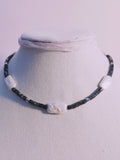 Snowflake Obsidian & Baroque Pearl Tiny Beaded Choker