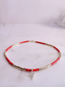 Red Coral Tiny Beaded Choker