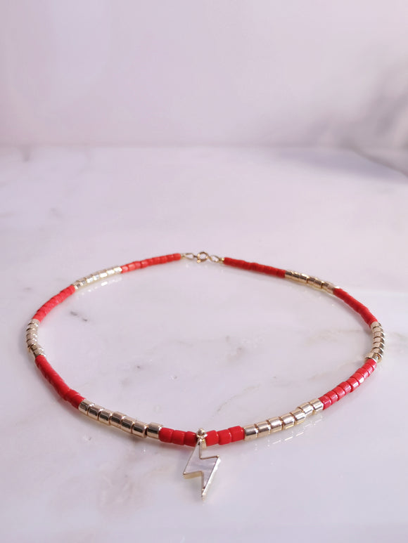 Red Coral Tiny Beaded Choker