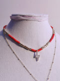 Red Coral Tiny Beaded Choker