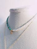 Ocean Jasper & Pearl Tiny Beaded Chain Choker