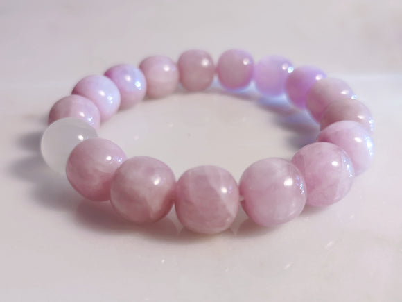 Purple Lithium 10mm Beaded Stretch Bracelet