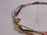 Tourmaline 3mm Triple String Choker Necklace