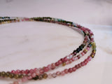 Tourmaline 3mm Triple String Choker Necklace