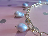 Baroque Pearl & Paperclip Chain Choker