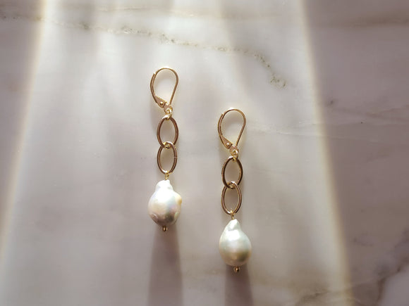 Baroque Pearl Teardrop Earrings