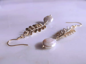 Baroque Pearl leafy Branch Earrings