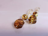 Flower Amber Drop Earrings