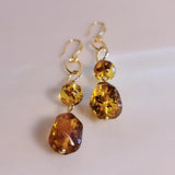 Flower Amber Drop Earrings