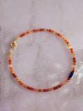 Multicolor Agate 5mm Beaded Choker Necklace