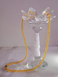 Lemon Amber 6mm Beaded Matinee Necklace